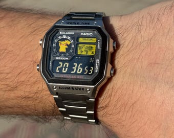 時計 Casio AE1200 Custom Custom “pikachu” Modified Watch Based on Casio Ae1200, New in Box