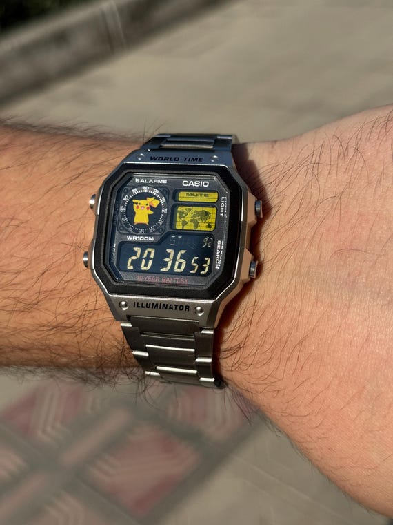 Custom “pikachu” Modified Watch Based on Casio Ae1200, New in Box