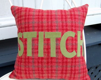 Stitch 13" Recycled Wool Decorator Pillow