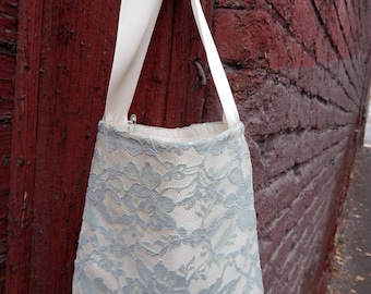 Vintage Handcrafted Satin and Lace Petal Bag