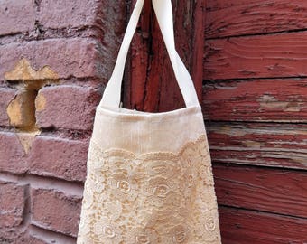 Vintage Silk and Lace Petal Bag