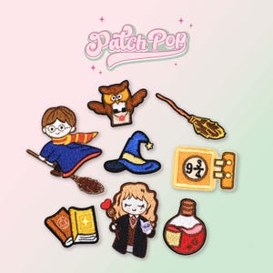 Wizards & Witches, Wizarding School, Magic, Owl, Potion, Embroidered patch, Applique badge, Self Adhesive, Sew on Patches, Customized