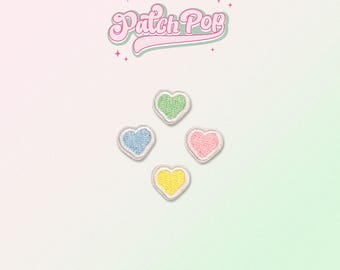 Parche bordado de corazones pastel pequeños, parches bonitos, decorativos, adhesivos, insignias, apliques, autoadhesivos, para coser, personalizados, para hacer tú mismo