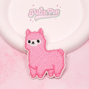 Iron On Pink Alpaca Patch, Cute Patch, Llama, Kawaii Animal, Farm, Jacket, DIY Craft Project, Girl Party Idea, Embroidered Badge