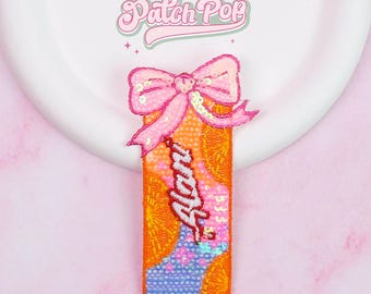 Iron On Orange Alani Sequin Patch - Glittery Soda Can Patch for Bag Denim Hat