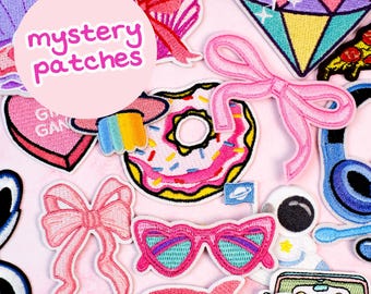 Mystery Patch Bundle, Patches Blind Box, Iron On Patches, Cute Badges, Assorted Patches, Bulk, Surprise, Kids Party DIY, Patches for Bag