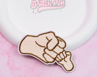 Iron On Father Son Fist Bump Embroidered Patch