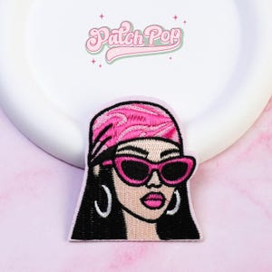 Parche termoadhesivo con icono de estilo IT Girl - Parche bordado Fashionista Chic Girl, Personaje principal Energía