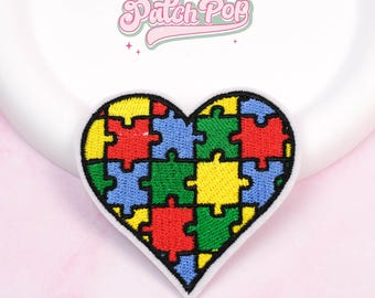 Autism Puzzle Patch Heart-Hands Decorative Iron-On - Multicolor il_fullxfull.6921933399_tgma.jpg main image 2