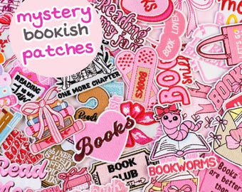 Lot d'écussons livresques mystères, rat de bibliothèque, boîte aveugle, thermocollant, badges mignons, écussons assortis, en vrac, surprise, fête de filles à faire soi-même, écusson pour sac