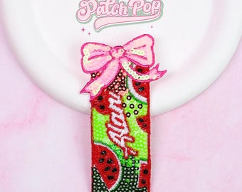 Iron On Watermelon Alani Sequin Patch - Glittery Soda Can Patch for Bag Denim Hat