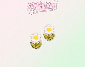 Parche bordado de mini margaritas, parches florales, flor, decorativo, adhesivo, insignias, aplique, autoadhesivo, para coser, personalizado, bricolaje