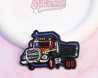 Iron On Dump Truck Embroidered Patch - Heavy Duty Vehicle Patch for Bags Jacket Hats
