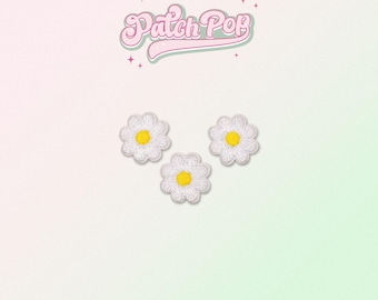 Parche bordado de mini margaritas, parches florales, flor, decorativo, adhesivo, insignias, aplique, autoadhesivo, para coser, personalizado, bricolaje