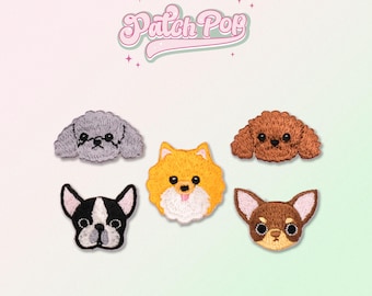 Écusson thermocollant pour chiens mignons, caniche, terrier de Boston, Poméranie, chihuahua, amoureux des chiens, badges, patchs chiot, appliqués brodés, personnalisation