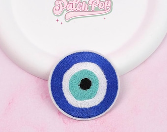 Iron On Evil Eye Patch - Protection Symbol Embroidered Patch for Jacket Bags Hat