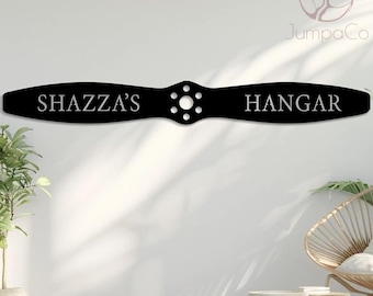 Personalized Aviation Propeller Metal Sign，Custom Name Hangar Decor，Out/Indoor Man Cave Gift，Father's Day/Pilots & Airplane Enthusiasts Gift