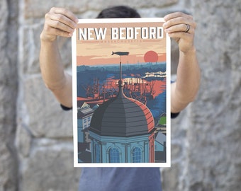 New Bedford, Massachusetts, Harbor, Travel Poster