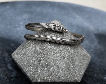 Adjustable Sterling Silver Twig Ring – Woodland Wedding Band