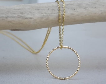Gold ring pendant Dainty gold ring necklace Everyday pendant Best friend necklace Circle pendant Minimalist ring pendant