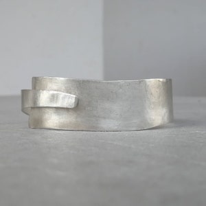 Silver band bangle bracelet Wide silver cuff Chunky bracelet, Open bangle cuff, Handmade minimalist silver bangle, Everyday bracelet