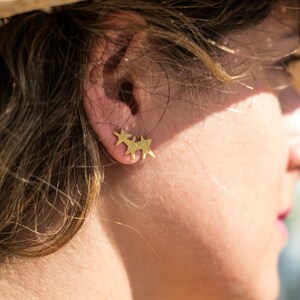 Dainty gold star ear climber Minimalist earrings Celestrial jewelry Gift for her