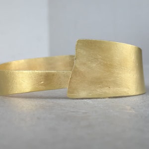 Gold band bangle bracelet Minimalist bracelet Open bangle bracelet, Thick bangle, Wide band bracelet, Gift for her