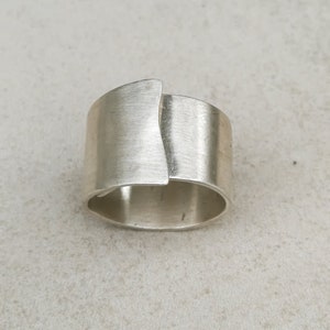 Sterling Silver Wide Band Open Ring Minimalistic Ring Contemporary ...