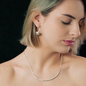 Minimalist Sterling Silver Bar Necklace – Handmade Elegant Statement Piece