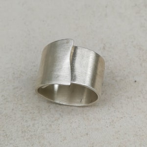 Sterling Silver Wide Band Open Ring Minimalistic Ring Contemporary ...