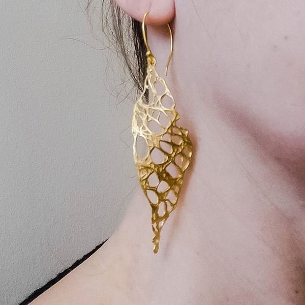 Nature inspired everyday earrings Anafi gold earrings Boho Earrings Woodland jewellery Gift for her