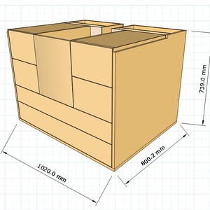 May include: A wooden cabinet with multiple drawers and shelves. The cabinet is 739.0 mm tall, 800.2 mm wide, and 1020.0 mm deep.