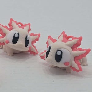 Flexi Axolotl – 3D Printed Articulated Toy | Poseable Axolotl with Keychain Loop