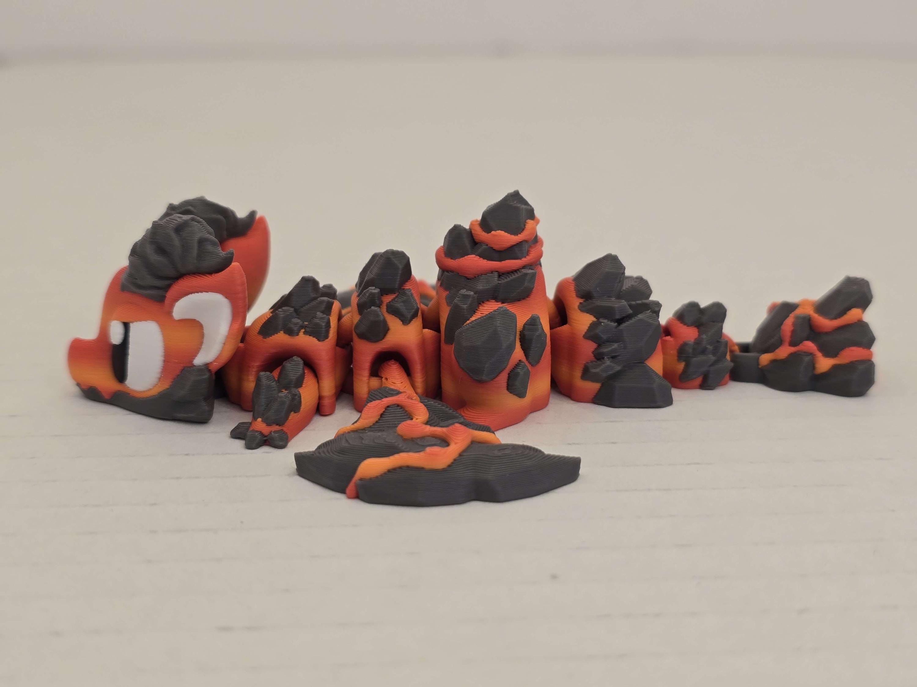 Mini Lava Dragon With Egg – Articulated Flexi Toy | 3D Printed