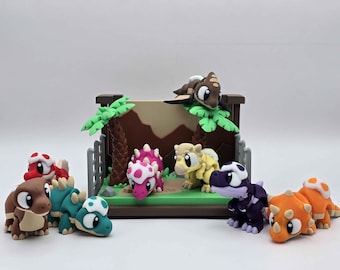 Flexi Dino Bundle: 3D Printed Articulated Dinosaur Toys - Land Before Time Inspired