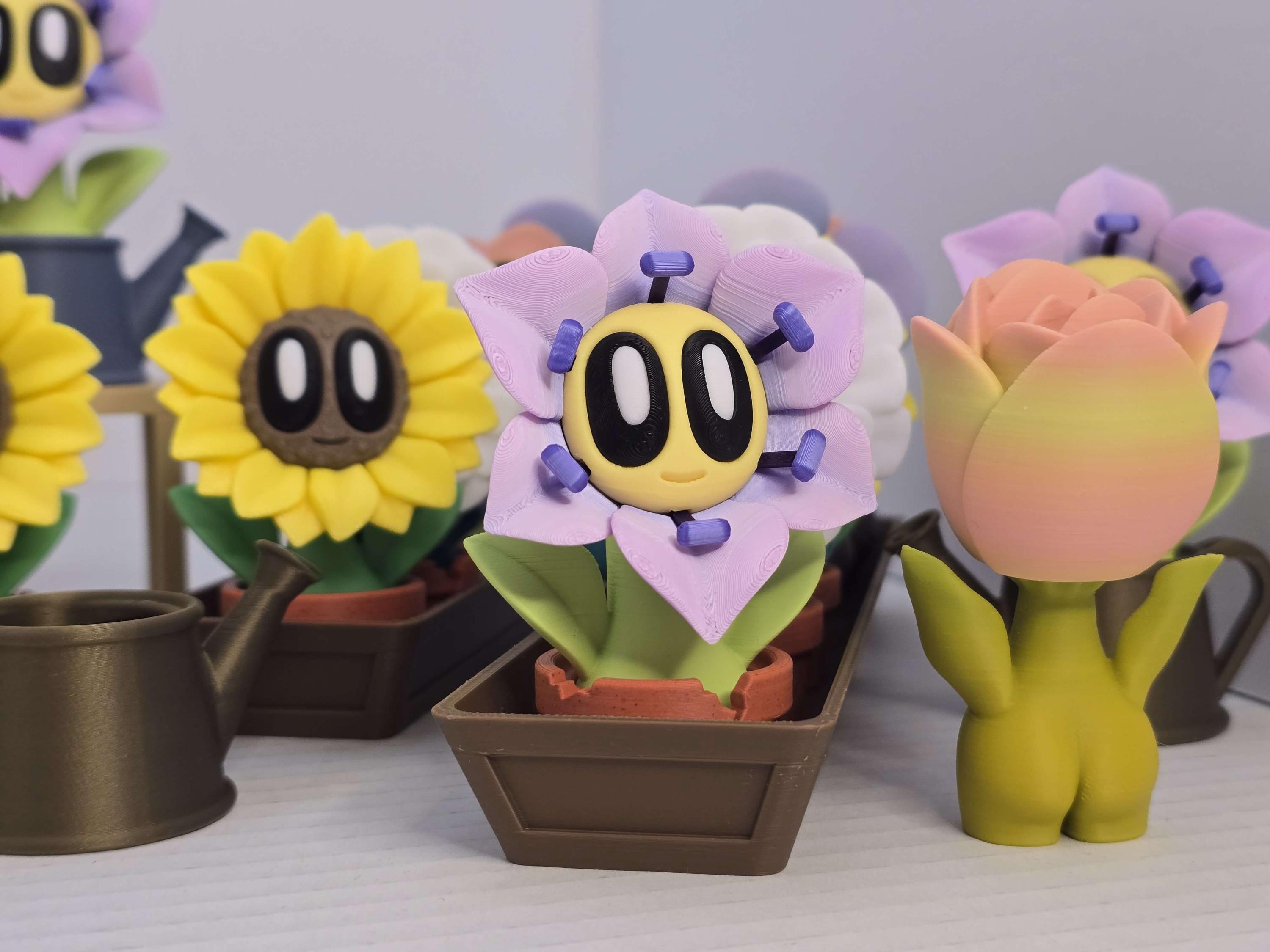 Blob Flowers – 3D Printed Flower Characters With Lock-in Pots - Etsy