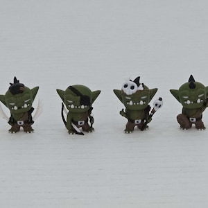 Goblin Miniatures | D&D Tabletop Mini Enemies | Fantasy Dungeon Decor | RPG Goblin Rogue, Fighter, Archer, Druid