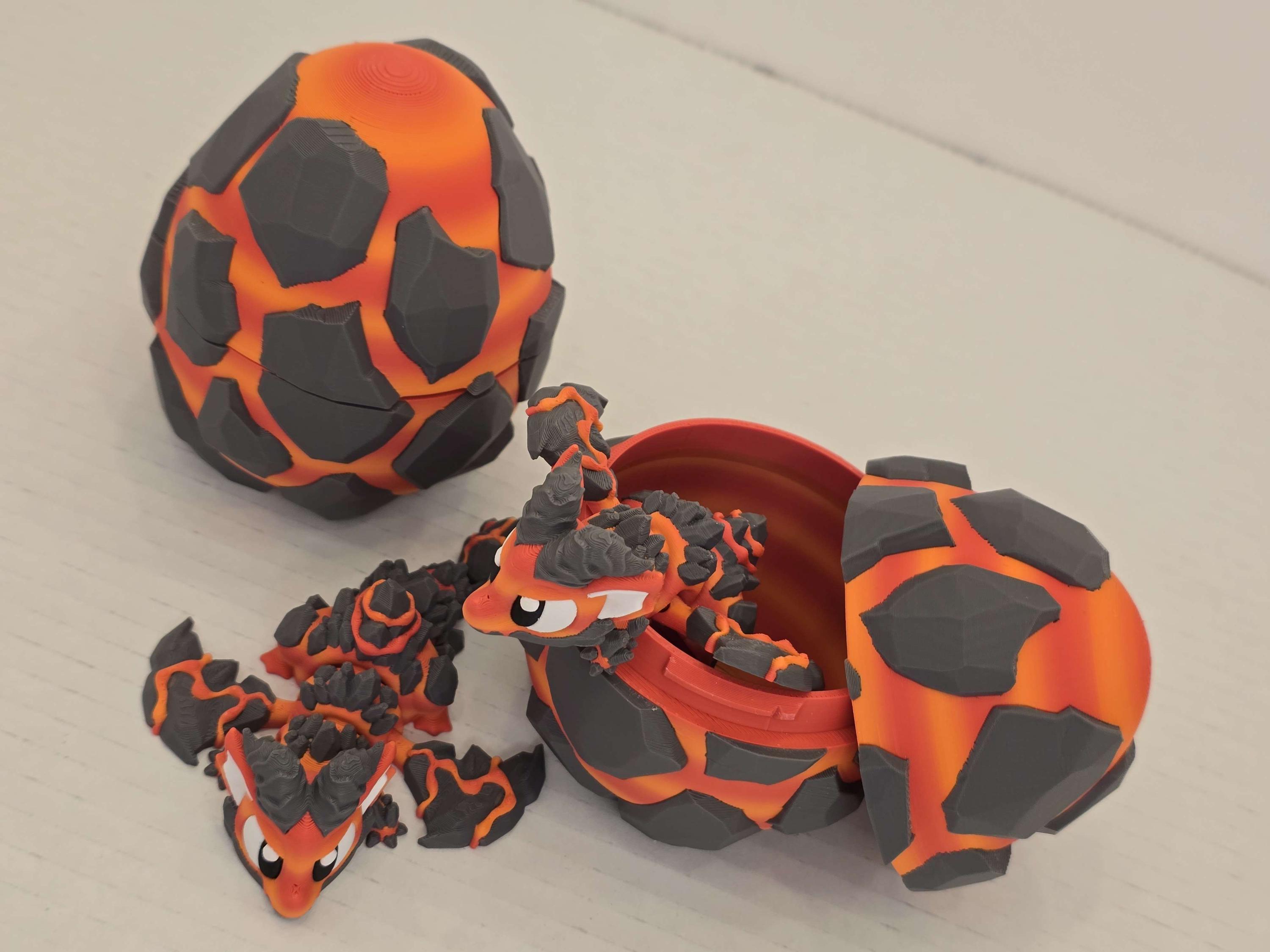 Mini Lava Dragon With Egg – Articulated Flexi Toy | 3D Printed