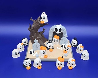 3D Printed Mini Ghost & Graveyard Bundle | Halloween Desk Decor