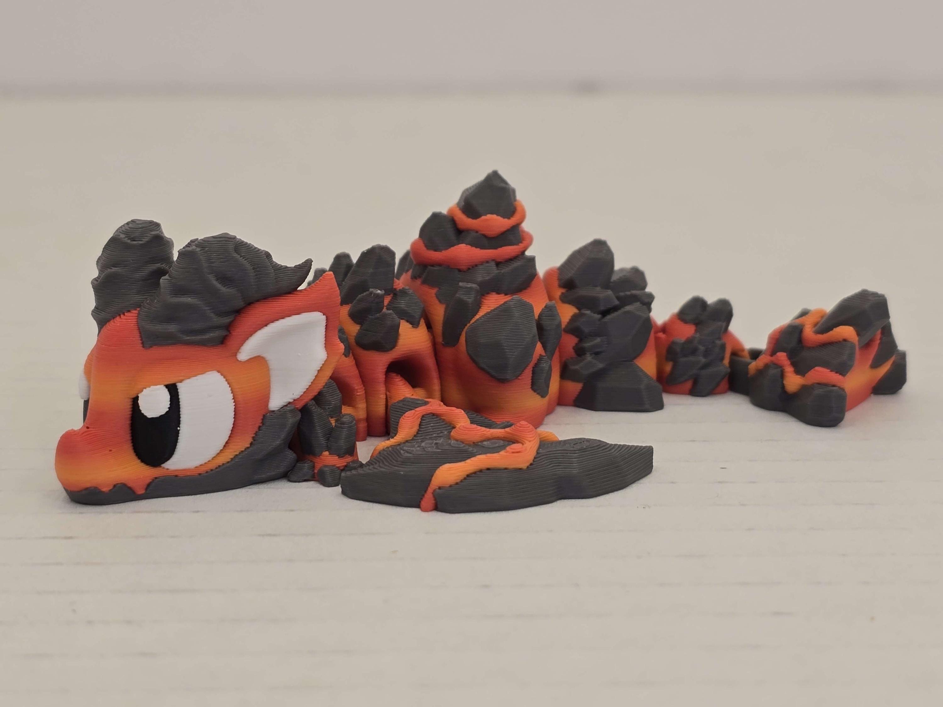 特撮 FAKE LAVA ELEVENTOYS Mini Lava Dragon With Egg – Articulated Flexi Toy | 3D Printed