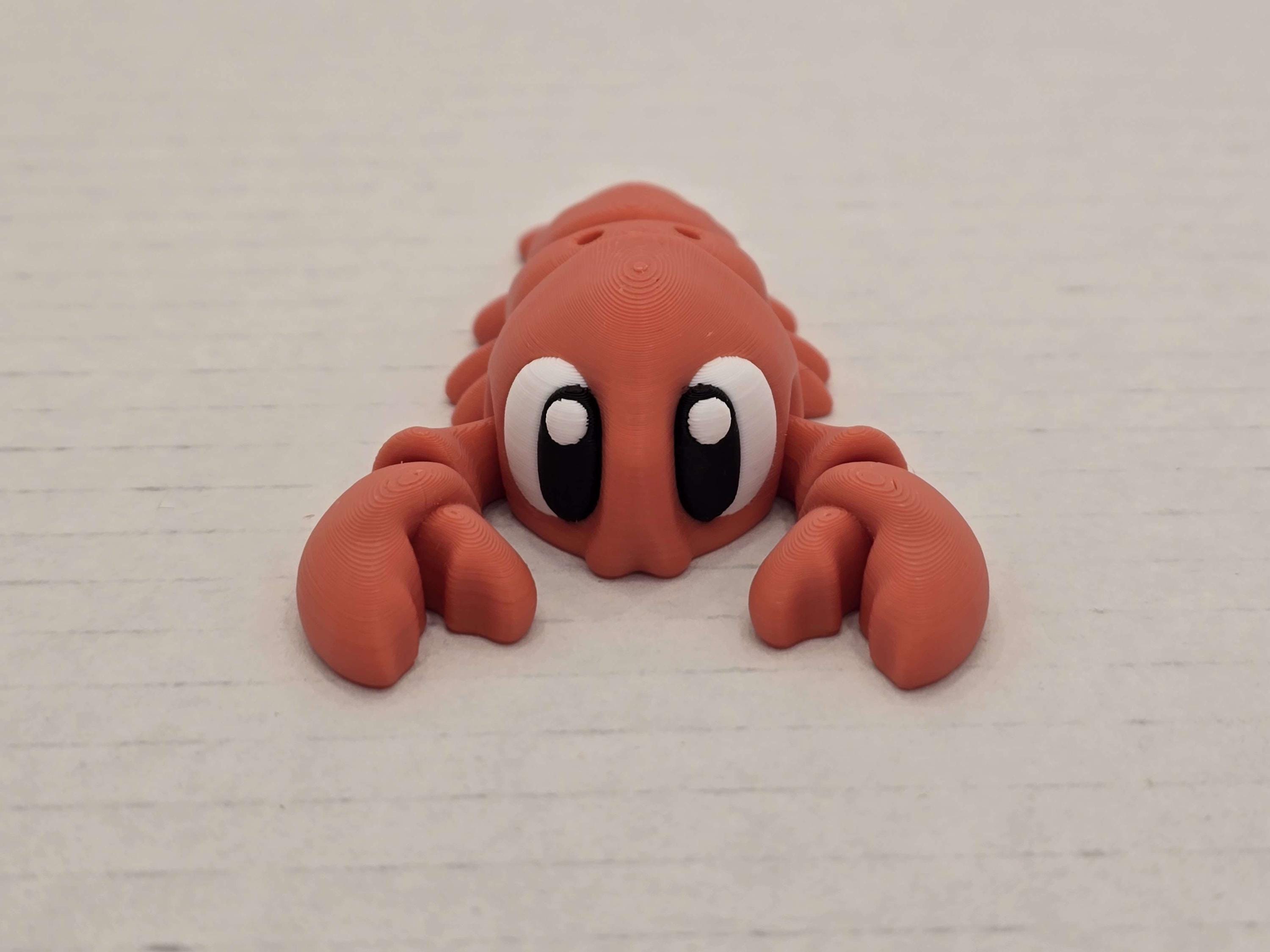 3D Printed Flexi Lobster: Articulated Fidget Toy, Ocean Decor