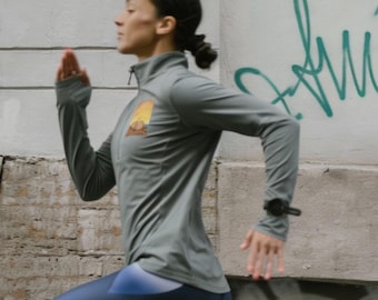 NUNCA TE RINDAS Sudadera deportiva con cremallera de un cuarto para mujer Ropa deportiva para mujer Camiseta de gimnasio motivacional Ropa deportiva inspiradora para ella