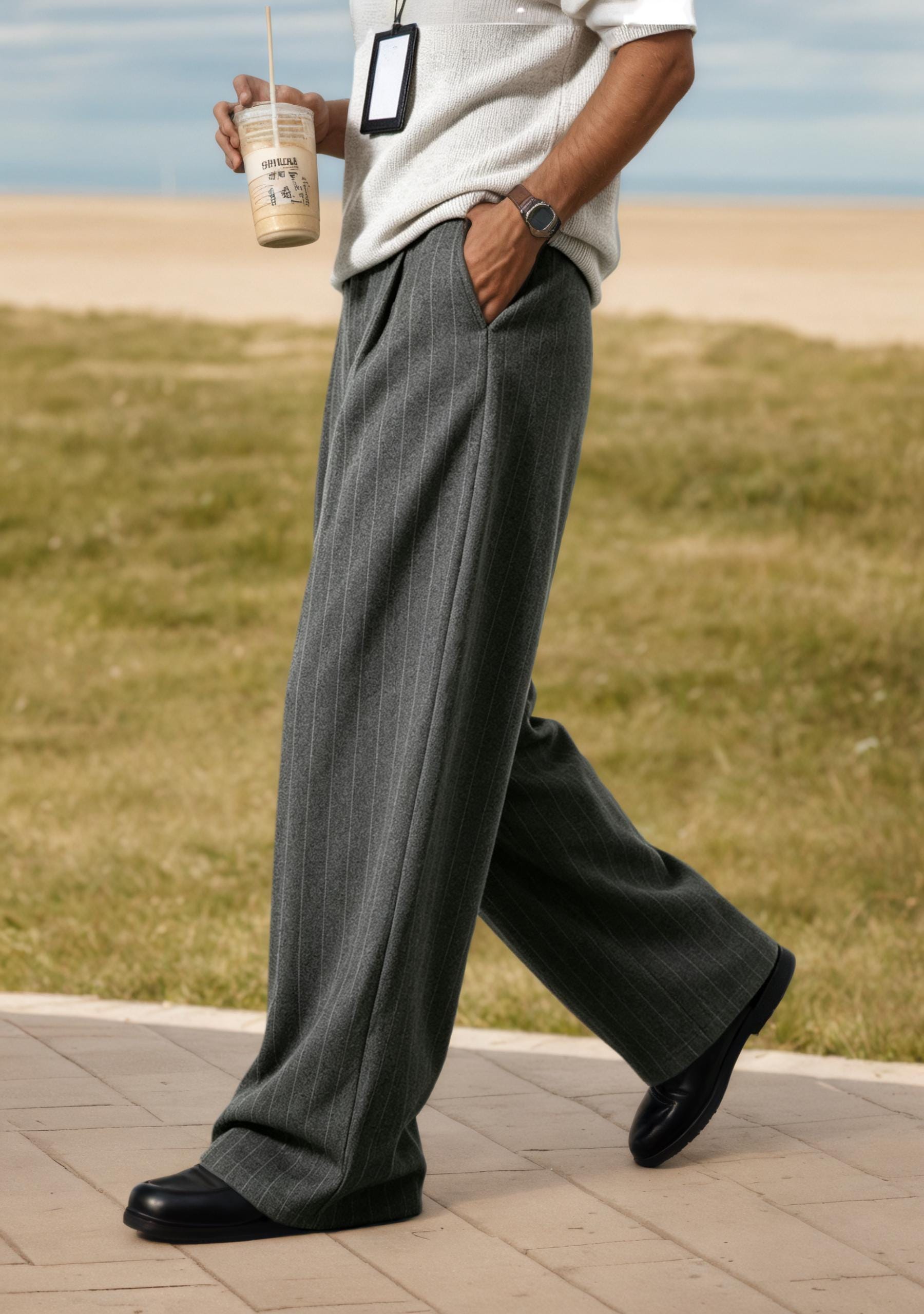 grey pinstripe dress pants Wool for Men variation-ahana-pale-blue-short-sleeve-dress