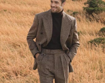 Vintage 70s PIERRE CARDIN BOUTIQUE Blue Chambray Flecked Stripe