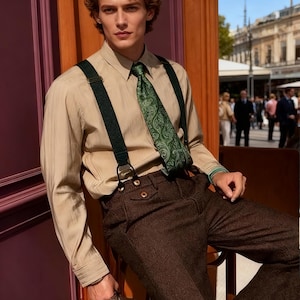 High Waisted Pants Suspenders 1920s - Etsy