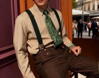 Custom Vintage 1920s Railroad Wool Pants Men Women | High Waisted with Adjustable Cinch Back