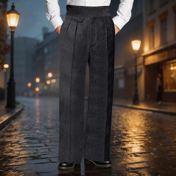 open lace back dress Wool Blend Plaid Single Pleat Suit Pants main image 1
