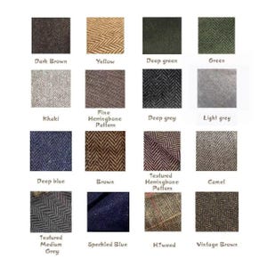 Custom 19th Century High-Waisted Herringbone Tweed Wool Pants, Hidden Clasp Dress Trousers image 13