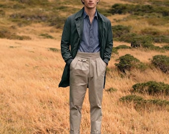 Custom British Gurkha Trousers Men's Vintage High Waisted 100% Pure Cotton Military Casual Pants