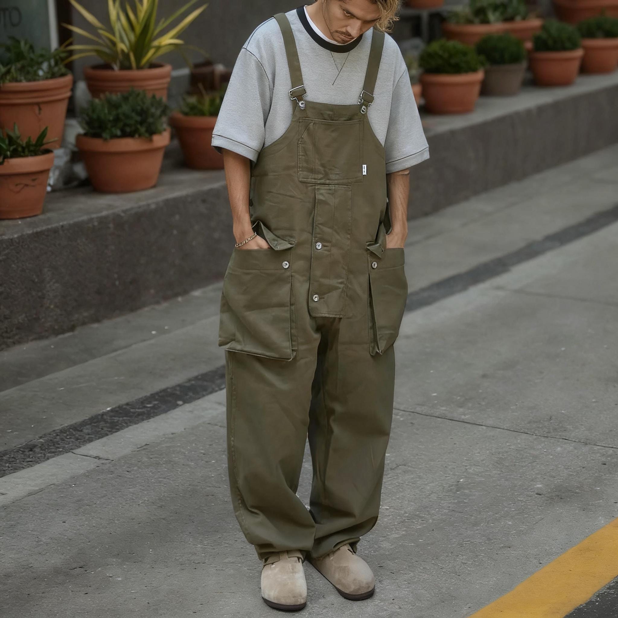 Men's Vintage Black Carpenter Overalls | French Railway Worker
